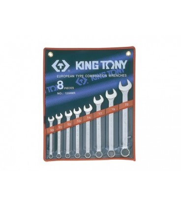 Raktai plokšti-kilpiniai 10-22mm 8vnt. KING TONY